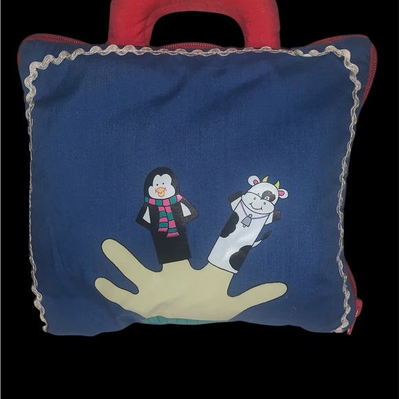 Vintage Other - Vintage Finger Puppet with Blue and Red bag Kids Learning Toy